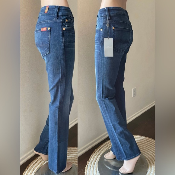 NWT 7 For All Mankind Jeans Kimmie Bootcut Dark blue sz 26 - Picture 2 of 12